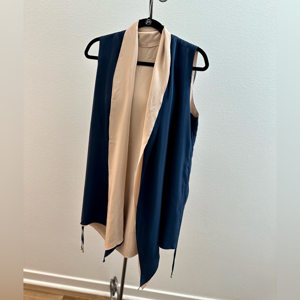 Reversible Silk Sleeveless Cardigan